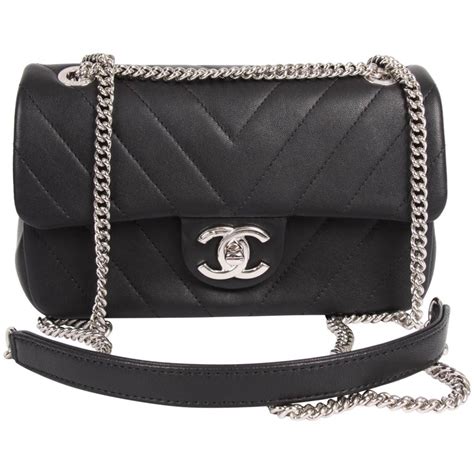 chanel mini black chevron|Chanel Mini Chevron Patent Black SHW – Bag Religion.